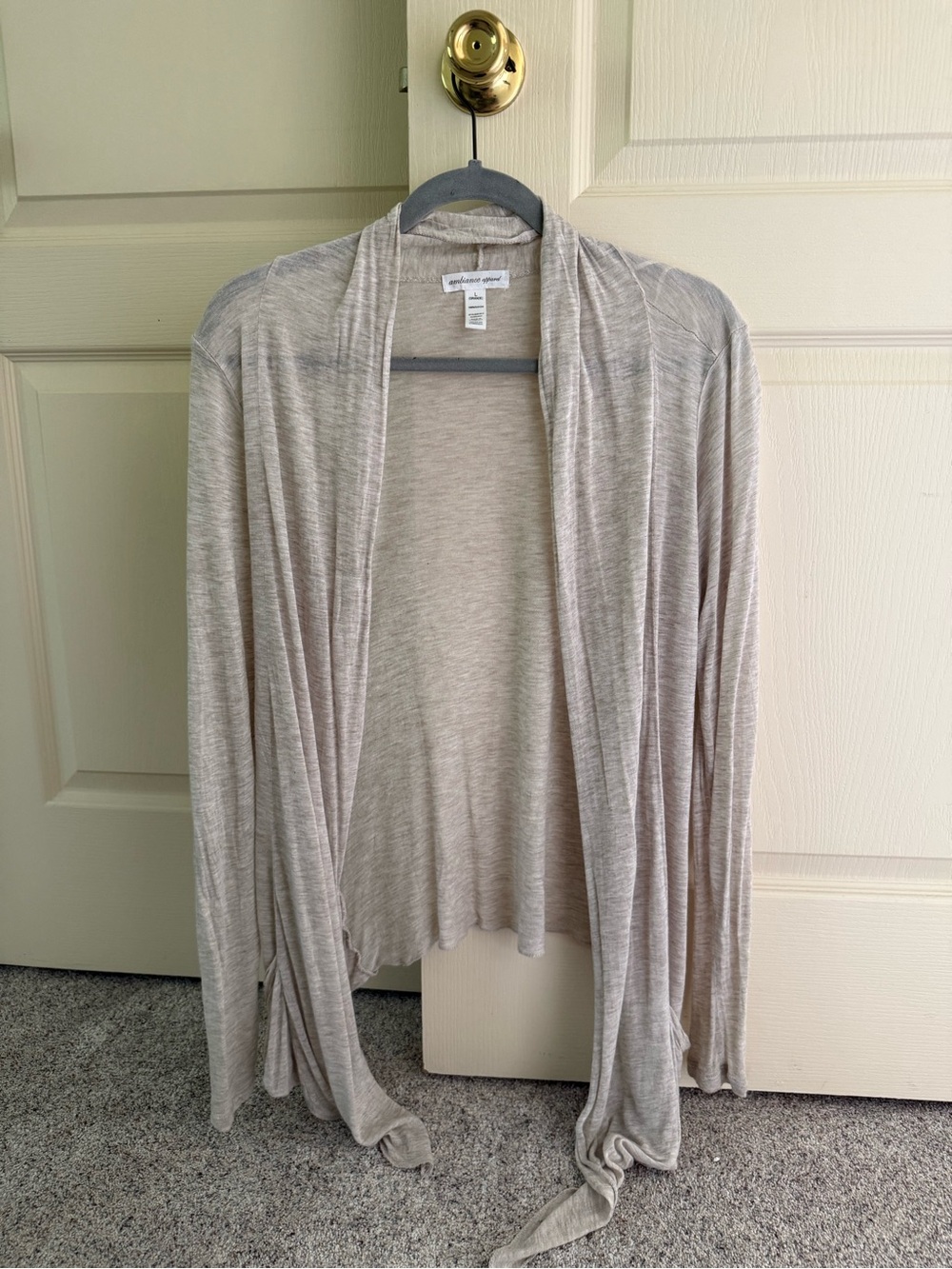 Light Beige Open-Front Women's Cardigan Sweater